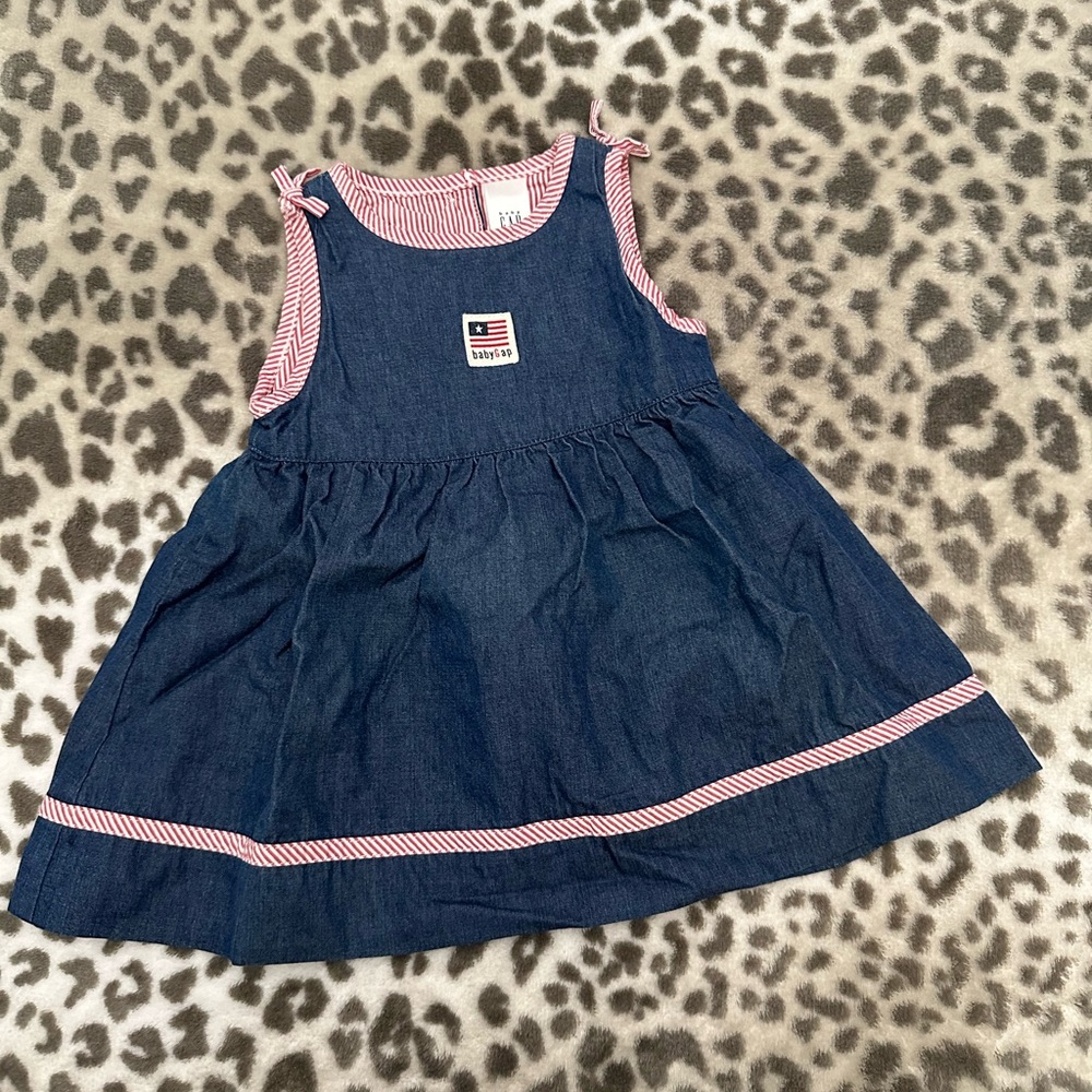 2003 Y2K babyGap Chambray Dress in Dark Blue Size 3-6 months